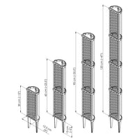 D-Shaped Modular Moss Pole Kit - 12.5x30 cm (5"x12") sections, clear back - Stackable - Monstera Leaf Pattern - toolfree build